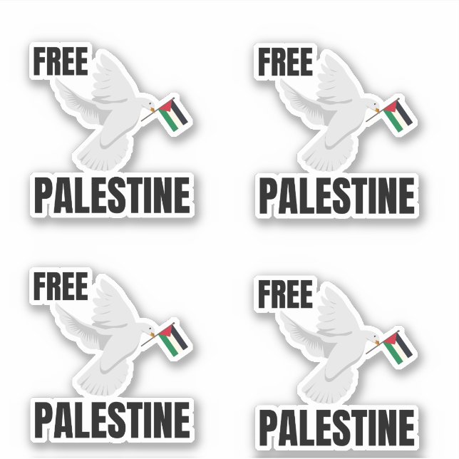 ADESIVO PALESTINA LIVRE COM DOVE DE PAZ (Frente)