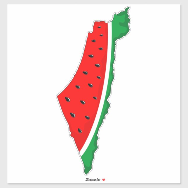 Adesivo Palestina - Mapa Watermelon - Símbolo da liberdade (Folha)