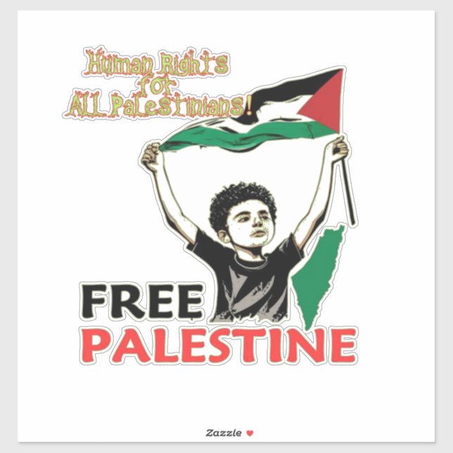 Adesivo Palestine Car Sticker, Palestina Flag Decal, Gaz (Folha)