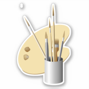 Adesivo Palete de arte fina e escovas