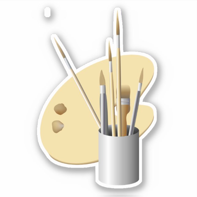 Adesivo Palete de arte fina e escovas (Frente)