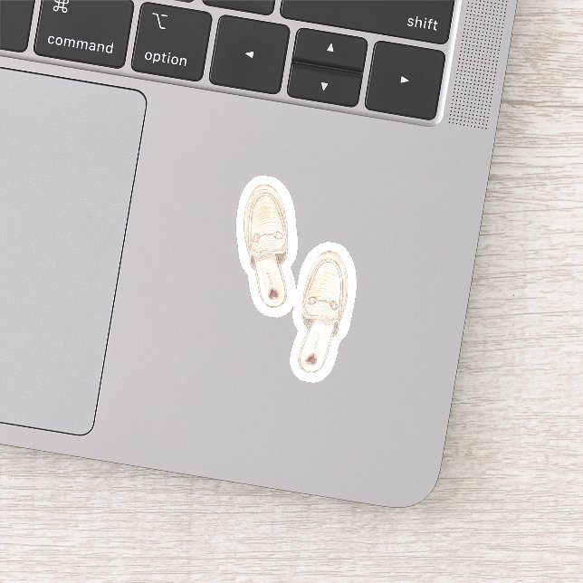 Adesivo palha de aquarela calçados Gucci slides (Detalhe)