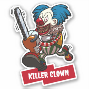 Adesivo Palhaço Assassino Correntes de Halloween Cartoon d