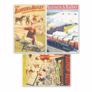 Adesivo Palhaço de Circo Vintage, Colagem de Artes de Anim
