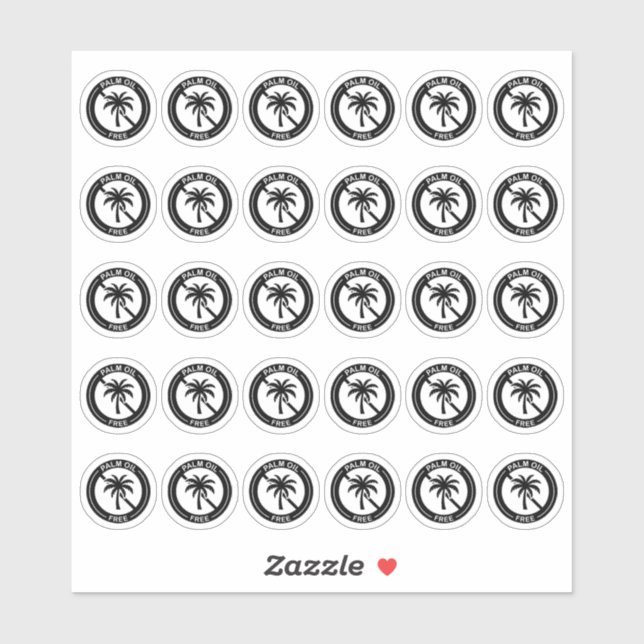 Adesivo Palm Oil Free Wedding Place Card Mini Food Allergy (Folha)