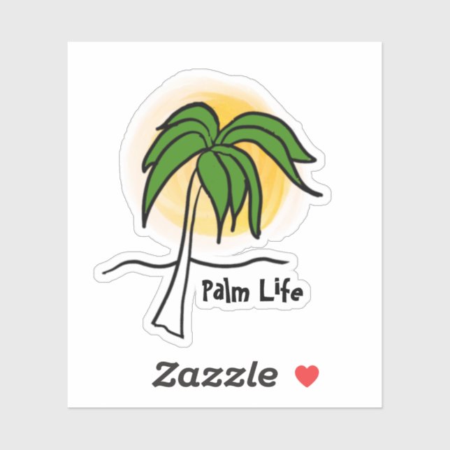 Adesivo Palm Verde Amarelo Palm Beach Sticker (Folha)