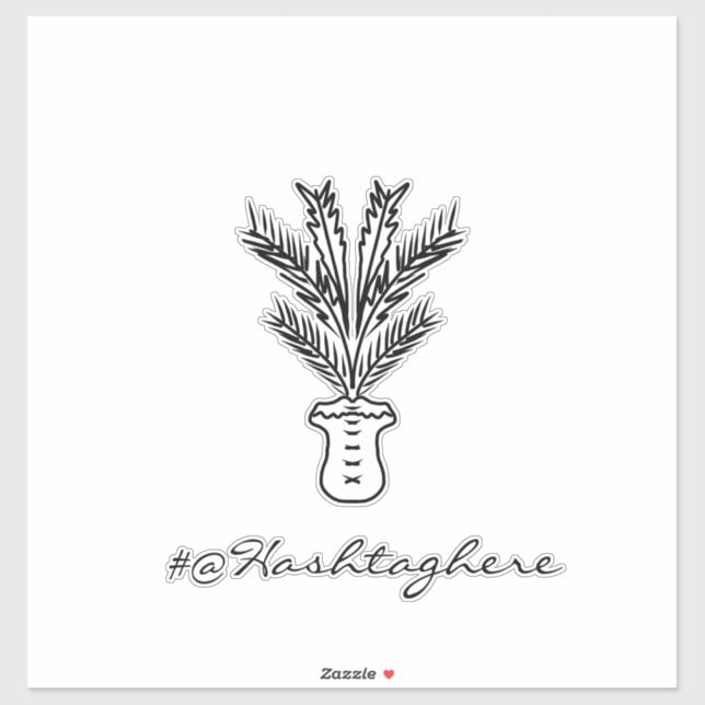 Adesivo Palma Árvore Palma Nome desenhado Script Car Stick (Folha)