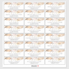 Adesivo Palma Seca Deixa Pequenos Nomes de Convidado Etiqu