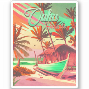 Adesivo Palmeira tropical solar de Oahu Hawaii, nos anos 6