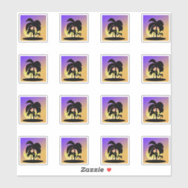 Adesivo Palmeiras de gradiente Conjunto de Férias do Sol