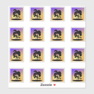 Adesivo Palmeiras de gradiente Conjunto de Férias do Sol