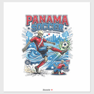 Adesivo Panamá Futebol Esqueleto Atacante Nações Cartaz Es
