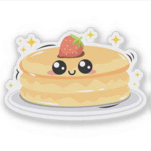 Adesivo Pancake Feliz e Bonito Desenho