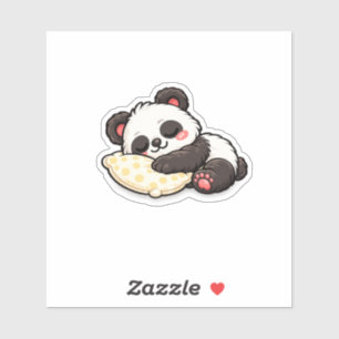 Adesivo Panda Adormecido Fofo com Travesseiro