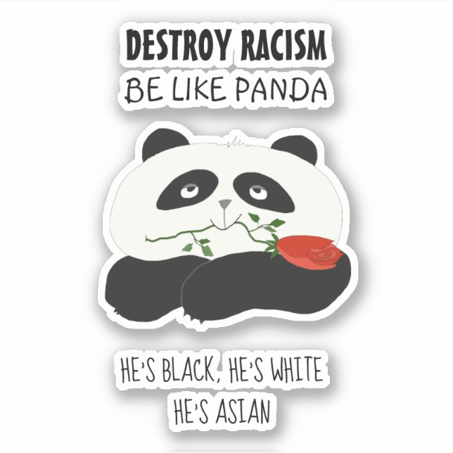 Adesivo Panda Anti Racismo (Frente)