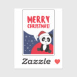 Adesivo Panda Christmas Snow Winter Animals Pandas Sticker<br><div class="desc">The panda for Christmas with fairy lights. Funny animals with gifts and snow to the holidays. Also funny for Christmas in July. Pandas are sweet animals and perfect for Christmas.</div>