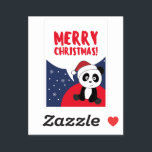 Adesivo Panda Christmas Snow Winter Animals Pandas Sticker<br><div class="desc">The panda for Christmas with fairy lights. Funny animals with gifts and snow to the holidays. Also funny for Christmas in July. Pandas are sweet animals and perfect for Christmas.</div>