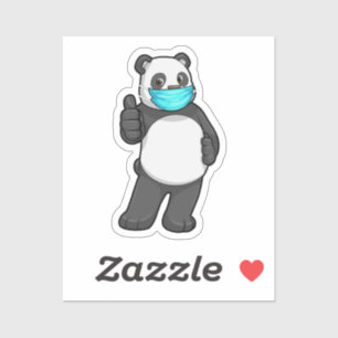 Adesivo Panda com máscara de rosto
