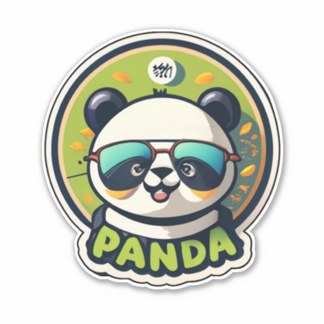 Adesivo Panda com palitos bonitos e divertidos (Frente)