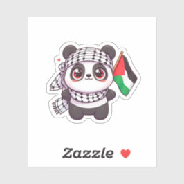 Adesivo Panda com Paz na Palestina