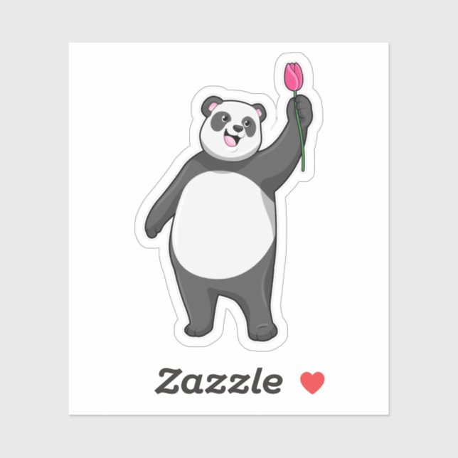 Adesivo Panda com Tulip (Folha)