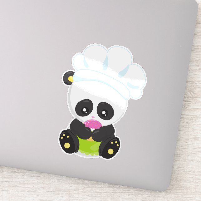 Adesivo Panda cozinhar, Panda Bajuladora, Panda com Rosqui (Detalhe)