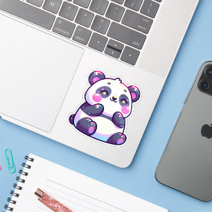 Adesivo Panda de Kawaii Bonita com Destaques de Pastel