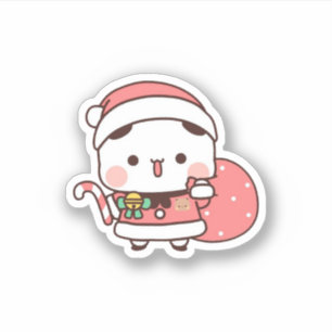 Adesivo Panda E Casal Do Urso Brownie, Feliz Natal