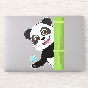 Adesivo Panda e flocos de neve