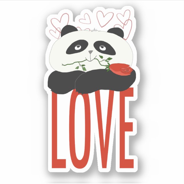 Adesivo Panda Fofa Apaixonado (Frente)