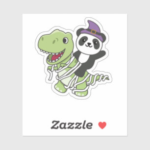 Adesivo Panda Happy Halloween T-rex Mummy Costume