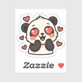 Adesivo Panda Love Sticker - Design do Coração Kawaii