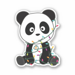 Adesivo Panda Natal Neve Animais de inverno Pandas