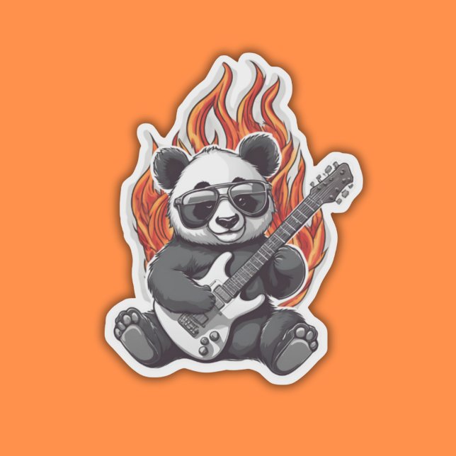 Adesivo Panda Rock Star à prova de água (Criador carregado)