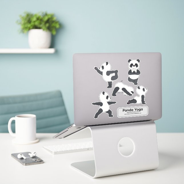 Adesivo Panda Yoga Stickers (Laptop na mesa)