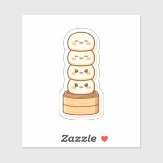 Adesivo Panela de Bambu de Bolinho Empilhado Kawaii