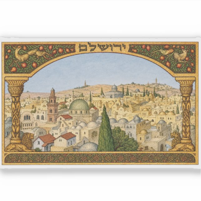 Adesivo Panorama Antigo de Jerusalém (Frente)