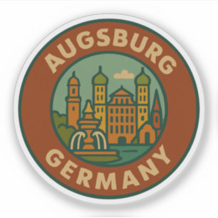 Adesivo Panorama da Cidade de Augsburg Alemanha
