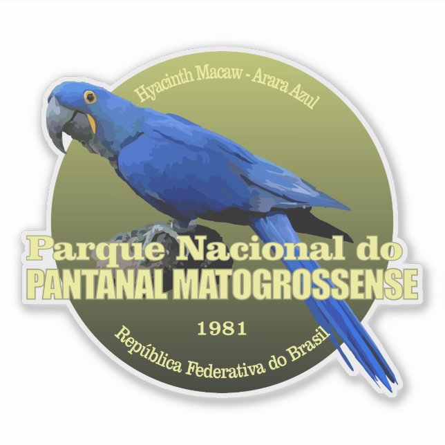 Adesivo Pantanal Matogrossense NP (macaw) WT (Frente)