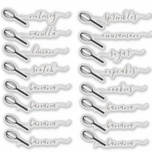 Adesivo Pantry Organization Bakery Baking Canister Jar