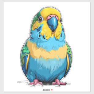 Adesivo Papagaio Azul e Amarelo Vibrante