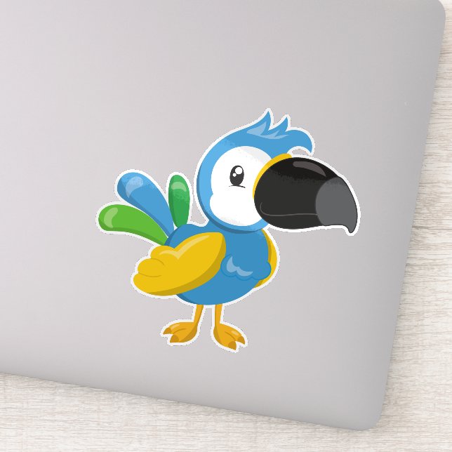 Adesivo Papagaio Colorido, papagaio tropical, papagaio bon (Detalhe)