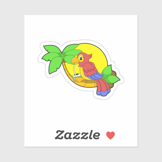 Adesivo Papagaio com Coconut (Folha)