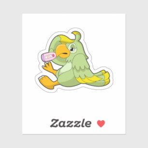 Adesivo Papagaio com termômetro clínico