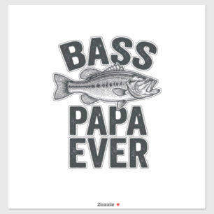 Adesivo Papai de Bass Ever Vintage Fishing Camisa do Papai