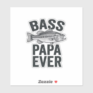 Adesivo Papai de Bass Ever Vintage Fishing Camisa Pai Desi