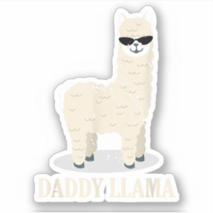 Adesivo Papai Lhama Alpaca Amante de Animais Divertido