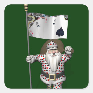 Adesivo Papai Noel Adora Jogar Pôquer