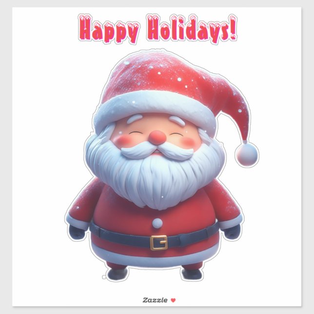 Adesivo Papai Noel Cheio Na Floresta De Neve (Folha)