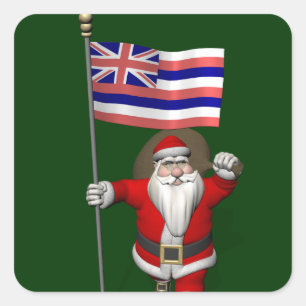 Adesivo Papai Noel Com Alferes Do Havaí